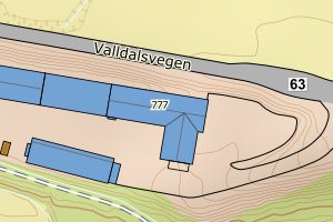 Kartbilde fra WMS-tjeneste av avviket