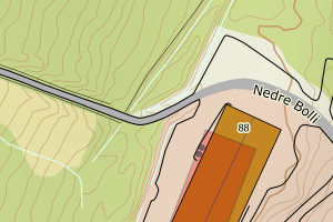 Kartbilde fra WMS-tjeneste av avviket