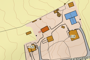 Kartbilde fra WMS-tjeneste av avviket