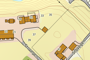 Kartbilde fra WMS-tjeneste av avviket