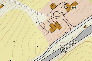 Kartbilde fra WMS-tjeneste av avviket