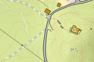 Kartbilde fra WMS-tjeneste av avviket
