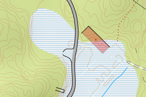 Kartbilde fra WMS-tjeneste av avviket