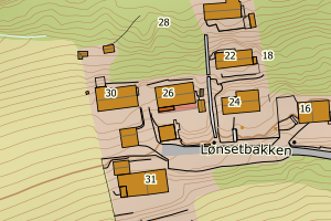 Kartbilde fra WMS-tjeneste av avviket