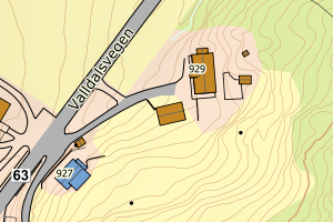 Kartbilde fra WMS-tjeneste av avviket