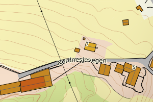 Kartbilde fra WMS-tjeneste av avviket