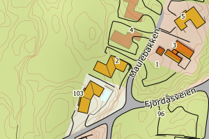 Kartbilde fra WMS-tjeneste av avviket