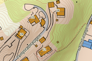 Kartbilde fra WMS-tjeneste av avviket