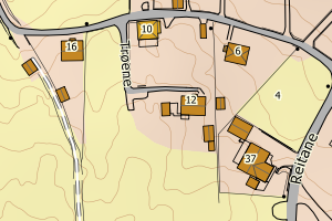 Kartbilde fra WMS-tjeneste av avviket