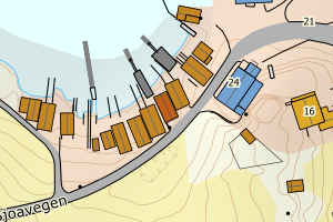 Kartbilde fra WMS-tjeneste av avviket