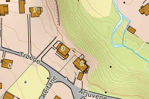 Kartbilde fra WMS-tjeneste av avviket