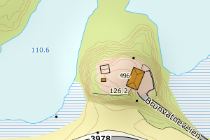 Kartbilde fra WMS-tjeneste av avviket