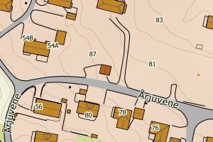 Kartbilde fra WMS-tjeneste av avviket