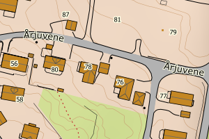 Kartbilde fra WMS-tjeneste av avviket