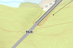 Kartbilde fra WMS-tjeneste av avviket