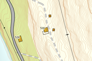 Kartbilde fra WMS-tjeneste av avviket