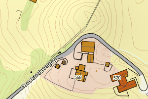 Kartbilde fra WMS-tjeneste av avviket