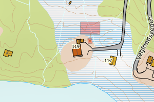Kartbilde fra WMS-tjeneste av avviket