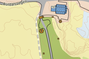 Kartbilde fra WMS-tjeneste av avviket