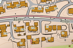 Kartbilde fra WMS-tjeneste av avviket