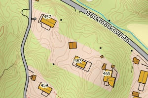 Kartbilde fra WMS-tjeneste av avviket
