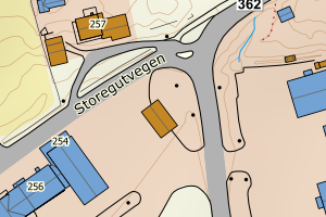 Kartbilde fra WMS-tjeneste av avviket