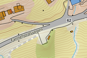 Kartbilde fra WMS-tjeneste av avviket