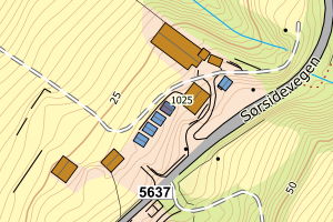 Kartbilde fra WMS-tjeneste av avviket