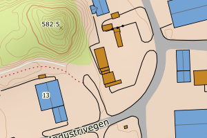 Kartbilde fra WMS-tjeneste av avviket