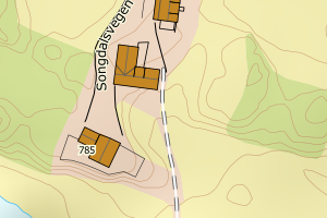 Kartbilde fra WMS-tjeneste av avviket