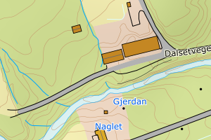 Kartbilde fra WMS-tjeneste av avviket