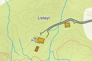 Kartbilde fra WMS-tjeneste av avviket