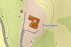 Kartbilde fra WMS-tjeneste av avviket