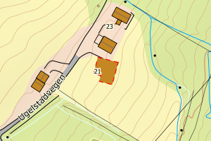 Kartbilde fra WMS-tjeneste av avviket