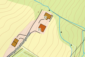 Kartbilde fra WMS-tjeneste av avviket