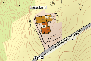 Kartbilde fra WMS-tjeneste av avviket