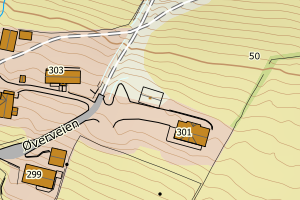Kartbilde fra WMS-tjeneste av avviket