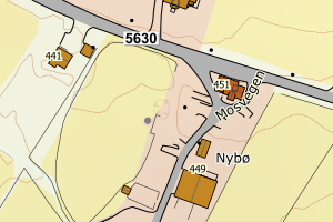 Kartbilde fra WMS-tjeneste av avviket