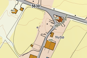 Kartbilde fra WMS-tjeneste av avviket