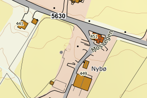 Kartbilde fra WMS-tjeneste av avviket