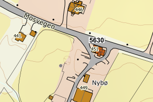 Kartbilde fra WMS-tjeneste av avviket