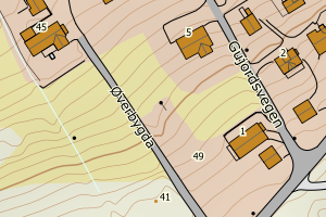 Kartbilde fra WMS-tjeneste av avviket