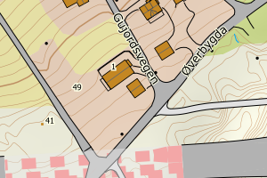 Kartbilde fra WMS-tjeneste av avviket