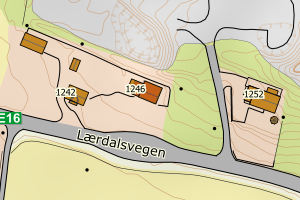 Kartbilde fra WMS-tjeneste av avviket