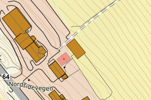 Kartbilde fra WMS-tjeneste av avviket