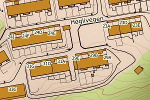 Kartbilde fra WMS-tjeneste av avviket