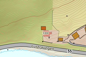 Kartbilde fra WMS-tjeneste av avviket