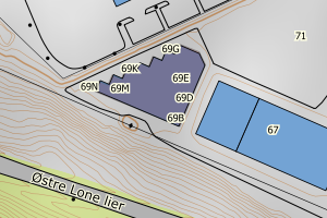 Kartbilde fra WMS-tjeneste av avviket