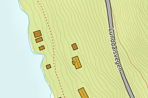 Kartbilde fra WMS-tjeneste av avviket