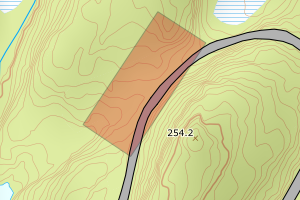 Kartbilde fra WMS-tjeneste av avviket